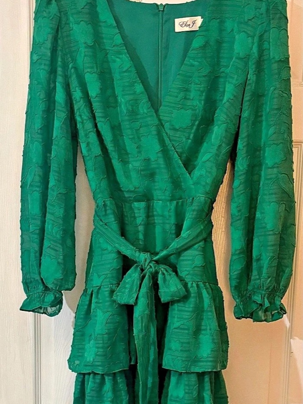 Eliza J Floral Wrap Mini Dress in Green Size 12